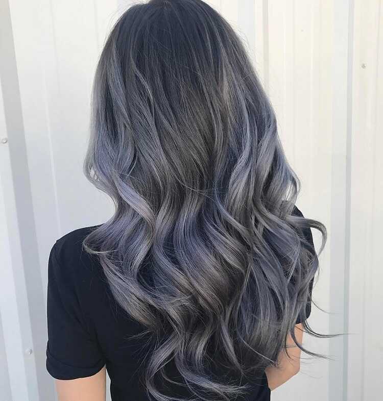 10 kiểu màu tóc xanh dương khói nữ đẹp siêu HOT 2023