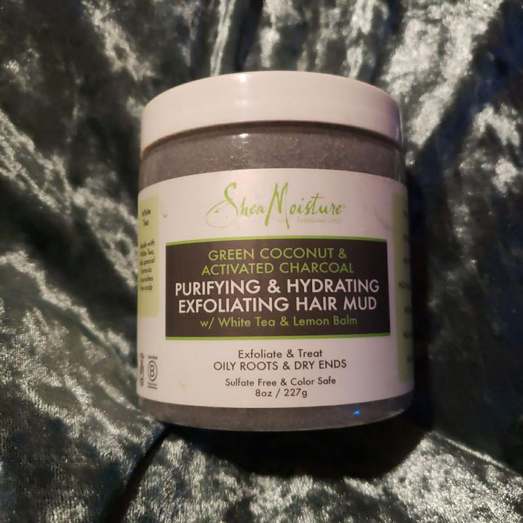 7. SheaMoisture Green Coconut & Activated Charcoal Exfoliating Hair Mud 1